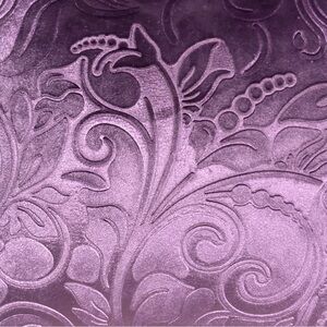 Tang Depot Velvet Textured PILLOW Purple Paisley Microfiber Fabric